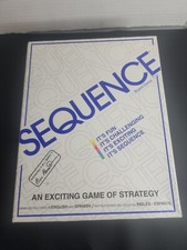 Vintage 1995 Original SEQUENCE Game with Board Cards and Chips Family Complete 